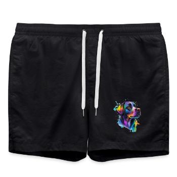 Labrador - Badeshorts - Schwarz - Vorne - AI Model Male 185 light (185cm)