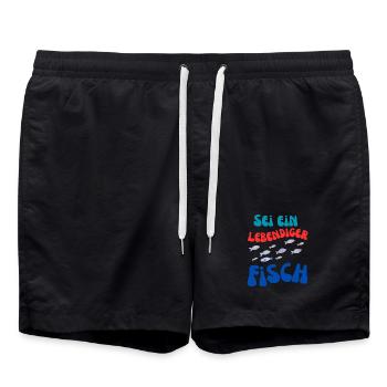 Sei Ein Lebendiger Fisch - Badeshorts - Schwarz - Vorne - AI Model Male 185 light (185cm)