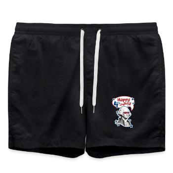 4-th July - Independence Day. If you love freedom - Swim Trunks - black - Front - AI Model Male 185 light (185cm)