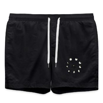 marguerite pétales amour V2 - Short de bain - noir - Devant - AI Model Male 185 light (185cm)
