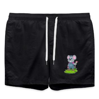 Maus Maler Pinsel Malen - Badeshorts - Schwarz - Vorne - AI Model Male 185 light (185cm)