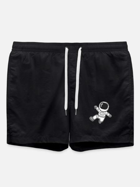 Astronaut motif space - Swim Trunks - black