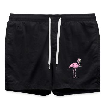 Flamingo Teacher Pointing Stick School - Swim Trunks - black - Front - AI Model Male 185 light (185cm)