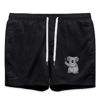 Koala Teacher Pointing Stick School - Swim Trunks - black - Front - AI Model Male 185 light (185cm)
