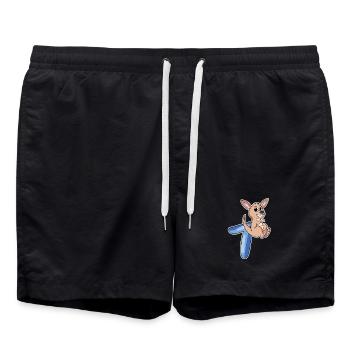 7th Birthday Motif Kangaroo - Seven Years - Swim Trunks - black - Front - AI Model Male 185 light (185cm)