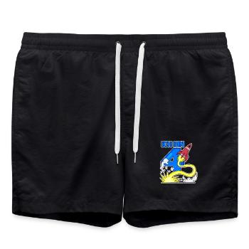 4 Geburtstag Junge Astronaut Rakete - vier Jahre - Badeshorts - Schwarz - Vorne - AI Model Male 185 light (185cm)