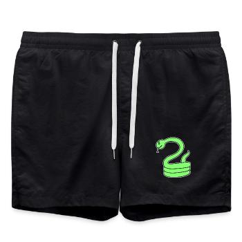 Serpent - Serpent vert - Short de bain - noir - Devant - AI Model Male 185 light (185cm)