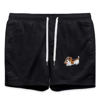 Basset Hound Dog Breeds Dog Dogs - Swim Trunks - black - Front - AI Model Male 185 light (185cm)