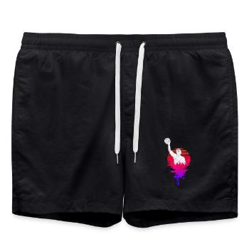 Joueurs de water-polo Coucher de soleil - Short de bain - noir - Devant - AI Model Male 185 light (185cm)