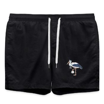 Stork Nurse Stethoscope - Swim Trunks - black - Front - AI Model Male 185 light (185cm)