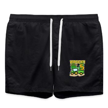 Bauer Landwirt 5 Jahre Junge 5. Geburtstag Sohn - Badeshorts - Schwarz - Vorne - AI Model Male 185 light (185cm)