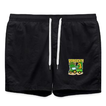 Bauer Landwirt 3 Jahre Junge 3. Geburtstag Sohn - Badeshorts - Schwarz - Vorne - AI Model Male 185 light (185cm)