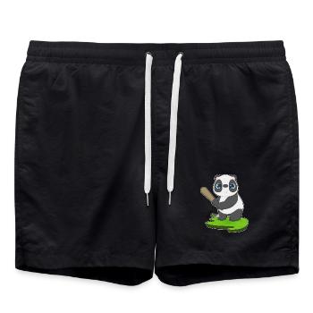 Panda Baseball Baseball Bats - Swim Trunks - black - Front - AI Model Male 185 light (185cm)