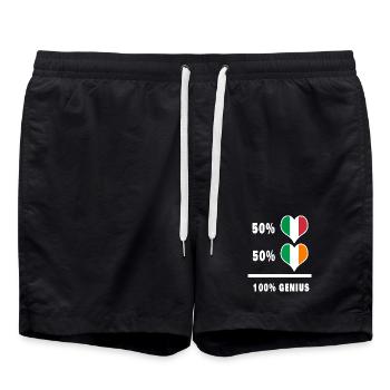 Irland und Italien 100% fantastische Flaggen - Badeshorts - Schwarz - Vorne - AI Model Male 185 light (185cm)