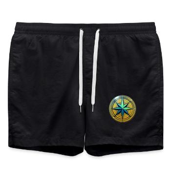 Kompass - Badeshorts - Schwarz - Vorne - AI Model Male 185 light (185cm)
