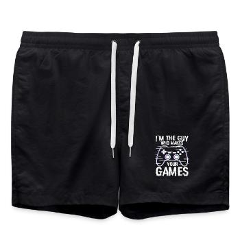 Typ der Spiele entwickelt - Badeshorts - Schwarz - Vorne - AI Model Male 185 light (185cm)