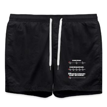 Kaffee Herzschlag Nicht Ansprechen Montag Büro - Badeshorts - Schwarz - Vorne - AI Model Male 185 light (185cm)