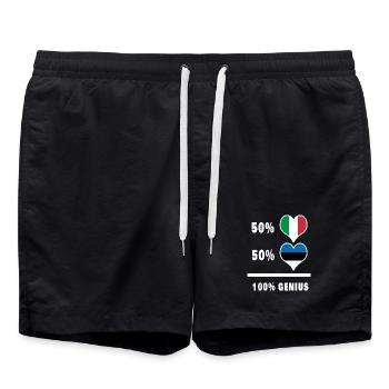 Estonie et Italie 100% drapeaux fantastiques - Short de bain - noir - Devant - AI Model Male 185 light (185cm)