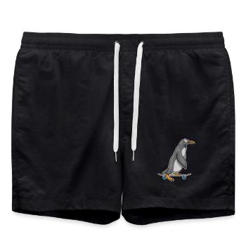 Pinguin Skater Skateboard - Badeshorts - Schwarz - Vorne - AI Model Male 185 light (185cm)