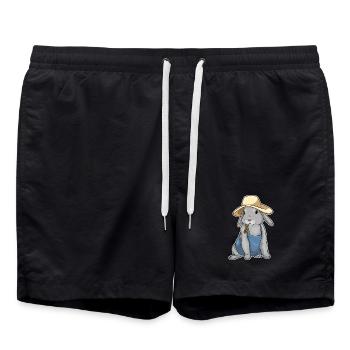Ferme de blé Éleveur de Lapins - Short de bain - noir - Devant - AI Model Male 185 light (185cm)