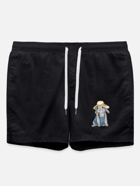Rabbit Farmer Wheat Farm - Swim Trunks - black