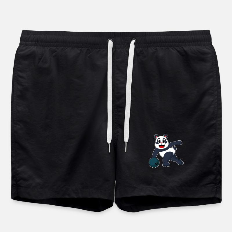 Panda Bowling Bowlingkugel - Badeshorts - Schwarz
