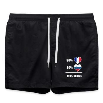 Slowenien und Frankreich 100% tolle Flaggen - Badeshorts - Schwarz - Vorne - AI Model Male 185 light (185cm)