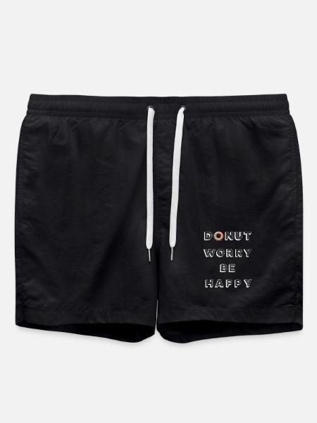 Donut Worry Be Happy - Swim Trunks - black