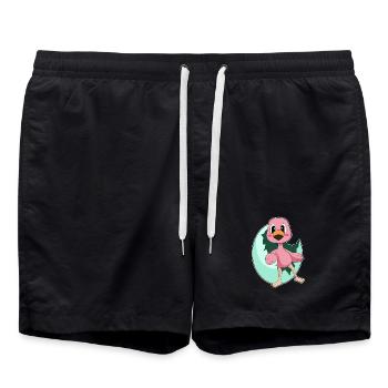 Flamingo Ei - Badeshorts - Schwarz - Vorne - AI Model Male 185 light (185cm)