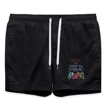 c est ta tournée ! Design humour apéro - Short de bain - noir - Devant - AI Model Male 185 light (185cm)