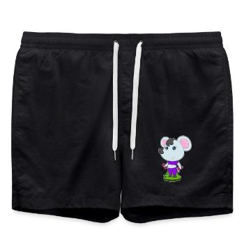 Culturiste Souris Haltères Bodybuilding - Short de bain - noir - Devant - AI Model Male 185 light (185cm)