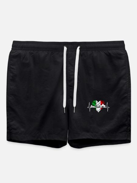 Rome Colosseum Heartbeat Roma Skyline Rome Italy - Swim Trunks - black