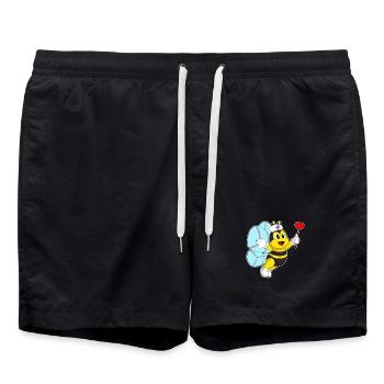 Biene Krankenschwester Herz - Badeshorts - Schwarz - Vorne - AI Model Male 185 light (185cm)