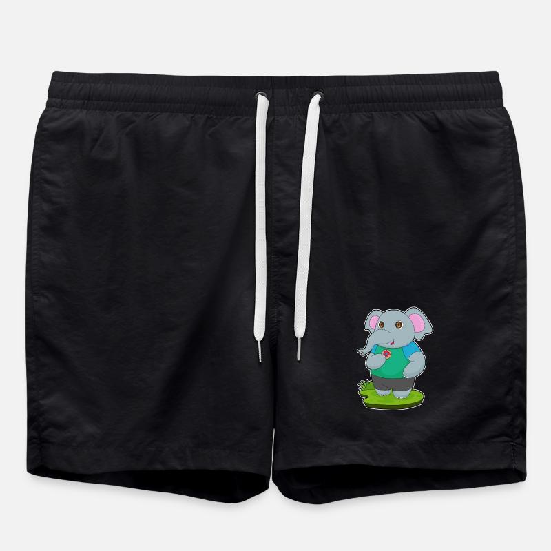 Elephant Donut - Swim Trunks - black