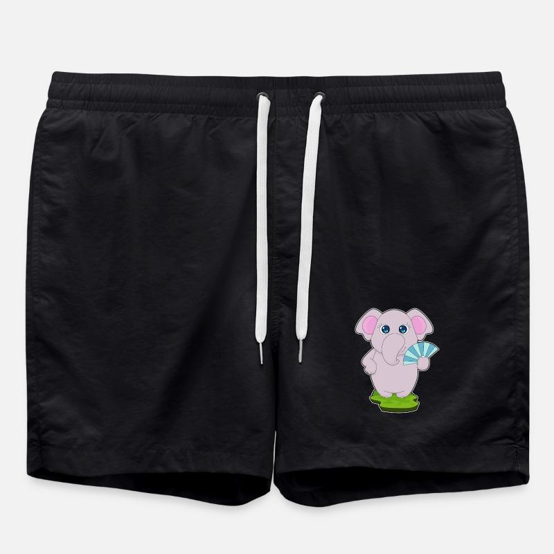 Elefant Handventilator - Badeshorts - Schwarz