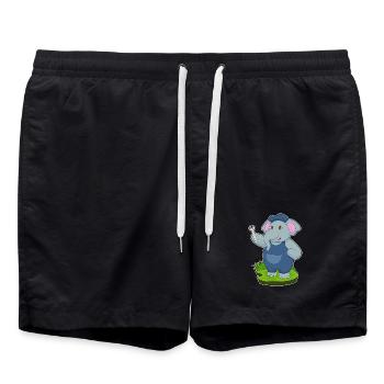 Elephant Mechanic Wrench Workshop - Swim Trunks - black - Front - AI Model Male 185 light (185cm)