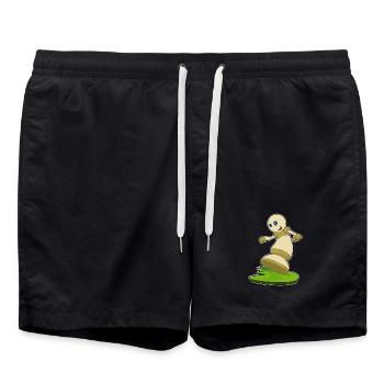 Chess piece pawn chess - Swim Trunks - black - Front - AI Model Male 185 light (185cm)