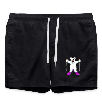 Polar Bear Skiers Skiing Winter Sports - Swim Trunks - black - Front - AI Model Male 185 light (185cm)