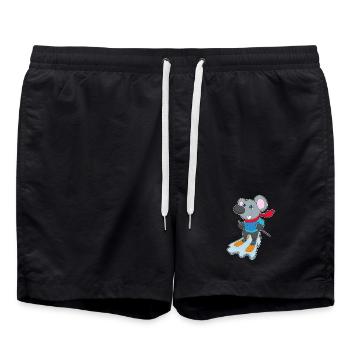 Maus Skifahrer Ski Wintersport - Badeshorts - Schwarz - Vorne - AI Model Male 185 light (185cm)