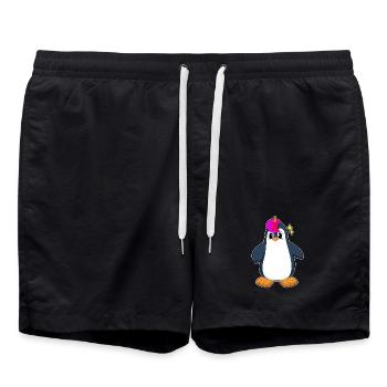 Licorne pingouin - Short de bain - noir - Devant - AI Model Male 185 light (185cm)