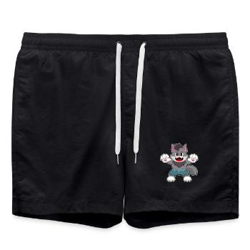 Katze Halloween - Badeshorts - Schwarz - Vorne - AI Model Male 185 light (185cm)