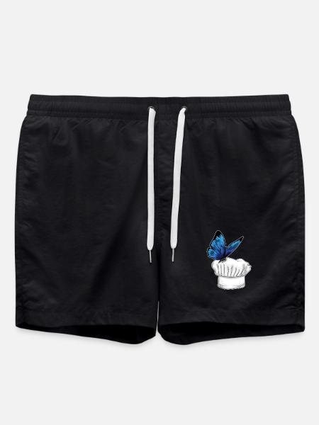 Butterfly Chef Chef Hat Cooking - Swim Trunks - black
