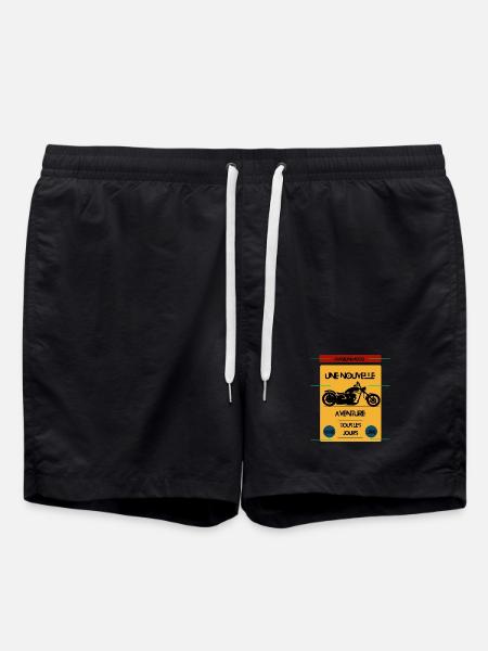 Passion moto, une nouvelle aventure ! - Short de bain - noir