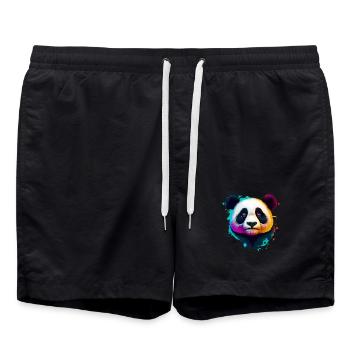 Panda - Badeshorts - Schwarz - Vorne - AI Model Male 185 light (185cm)