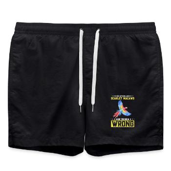 Entweder du magst Scharlacharas oder - Badeshorts - Schwarz - Vorne - AI Model Male 185 light (185cm)