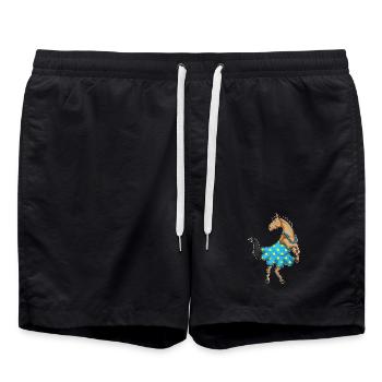 Horse Polka Dots Dress - Swim Trunks - black - Front - AI Model Male 185 light (185cm)