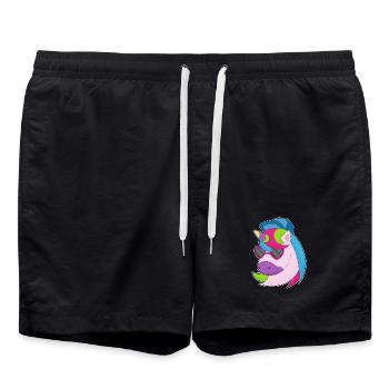 Lunettes de soleil licorne - Short de bain - noir - Devant - AI Model Male 185 light (185cm)