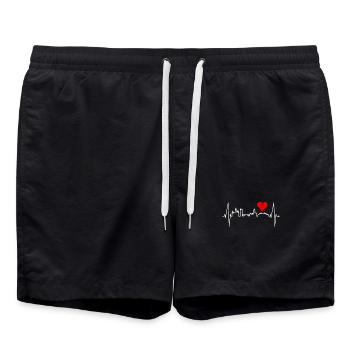 Mayence Skyline Heartbeat Fan Heart Love Mainzer - Short de bain - noir - Devant - AI Model Male 185 light (185cm)