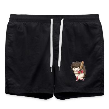 Igel Cricket Cricketschläger - Badeshorts - Schwarz - Vorne - AI Model Male 185 light (185cm)