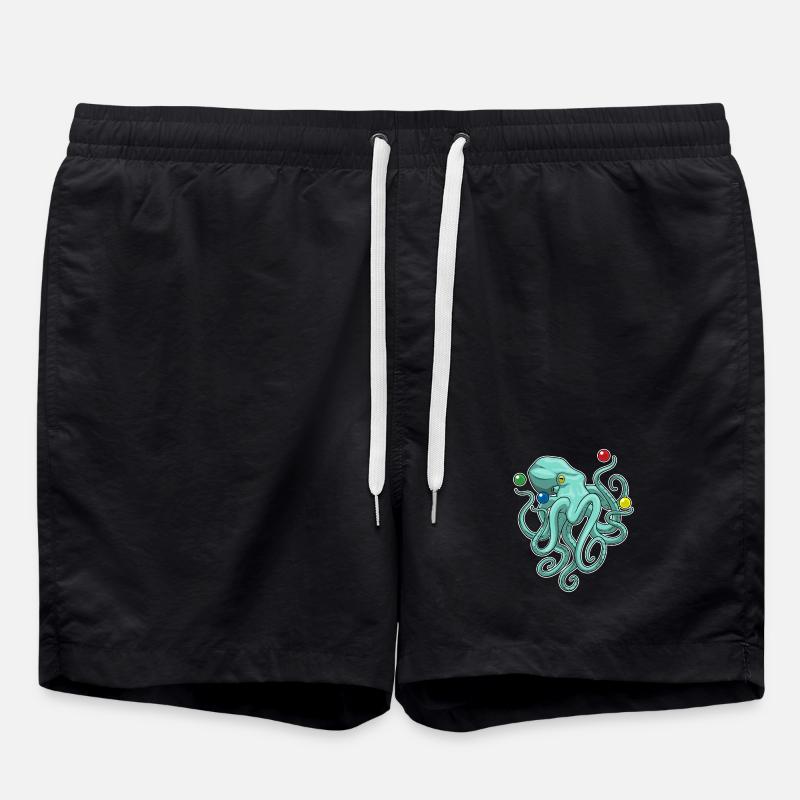Octopus juggler juggling - Swim Trunks - black